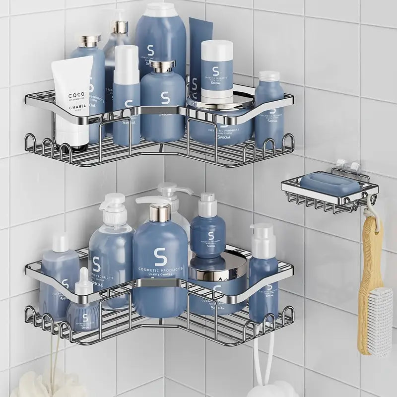 Corner Shower Caddy 3 Pack,Adhesive Shower Organizer for Bathroom Storage&Home Decor&Kitchen