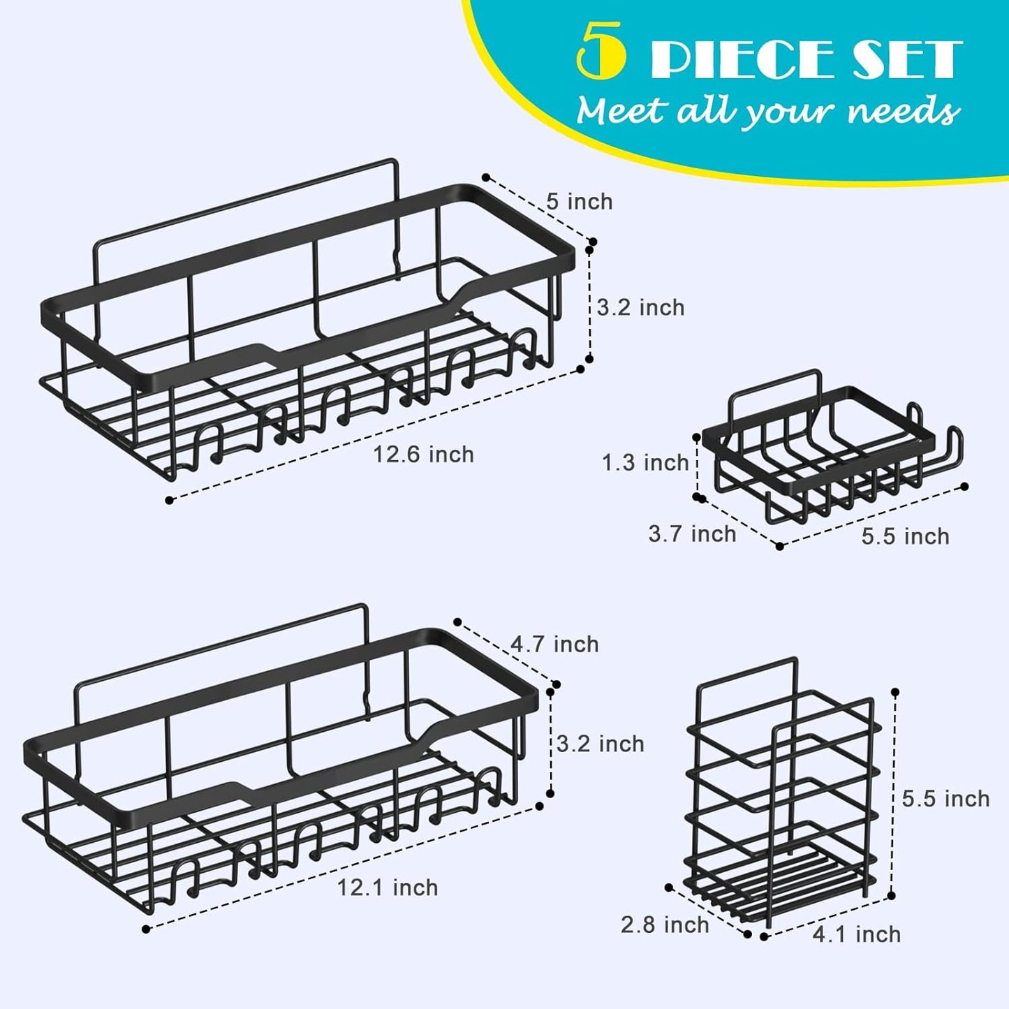 Self-Adhesive No-Drill Heavy-Duty Bathroom Shelf