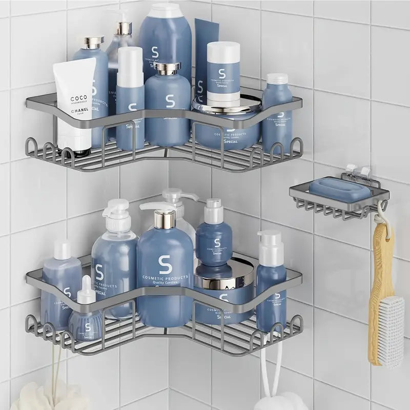 Corner Shower Caddy 3 Pack,Adhesive Shower Organizer for Bathroom Storage&Home Decor&Kitchen