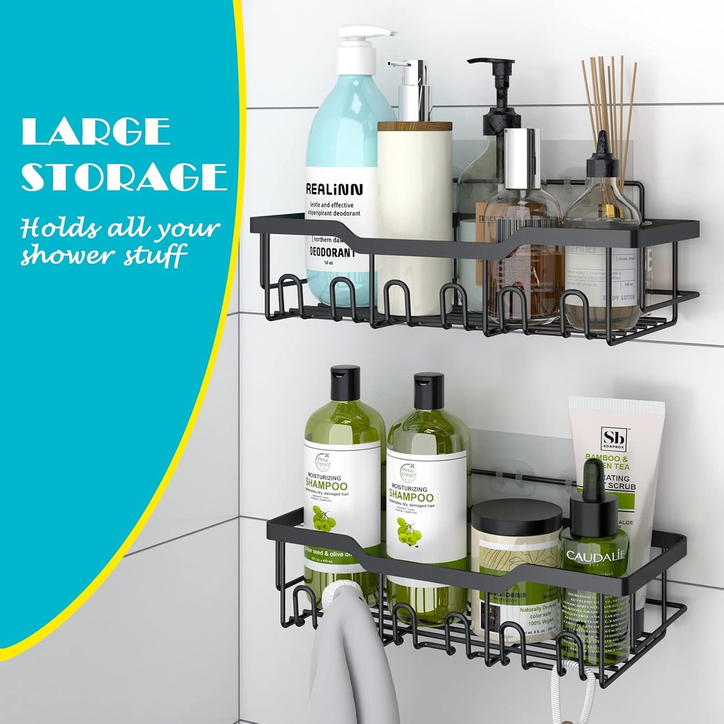 Self-Adhesive No-Drill Heavy-Duty Bathroom Shelf