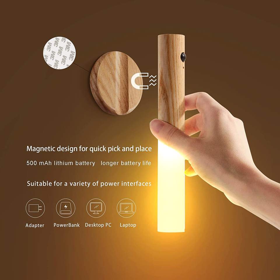Portable Motion Sensor Night Light | Rechargeable & Magnetic | Versatile Lighting for Home, Bedroom, Bathroom.