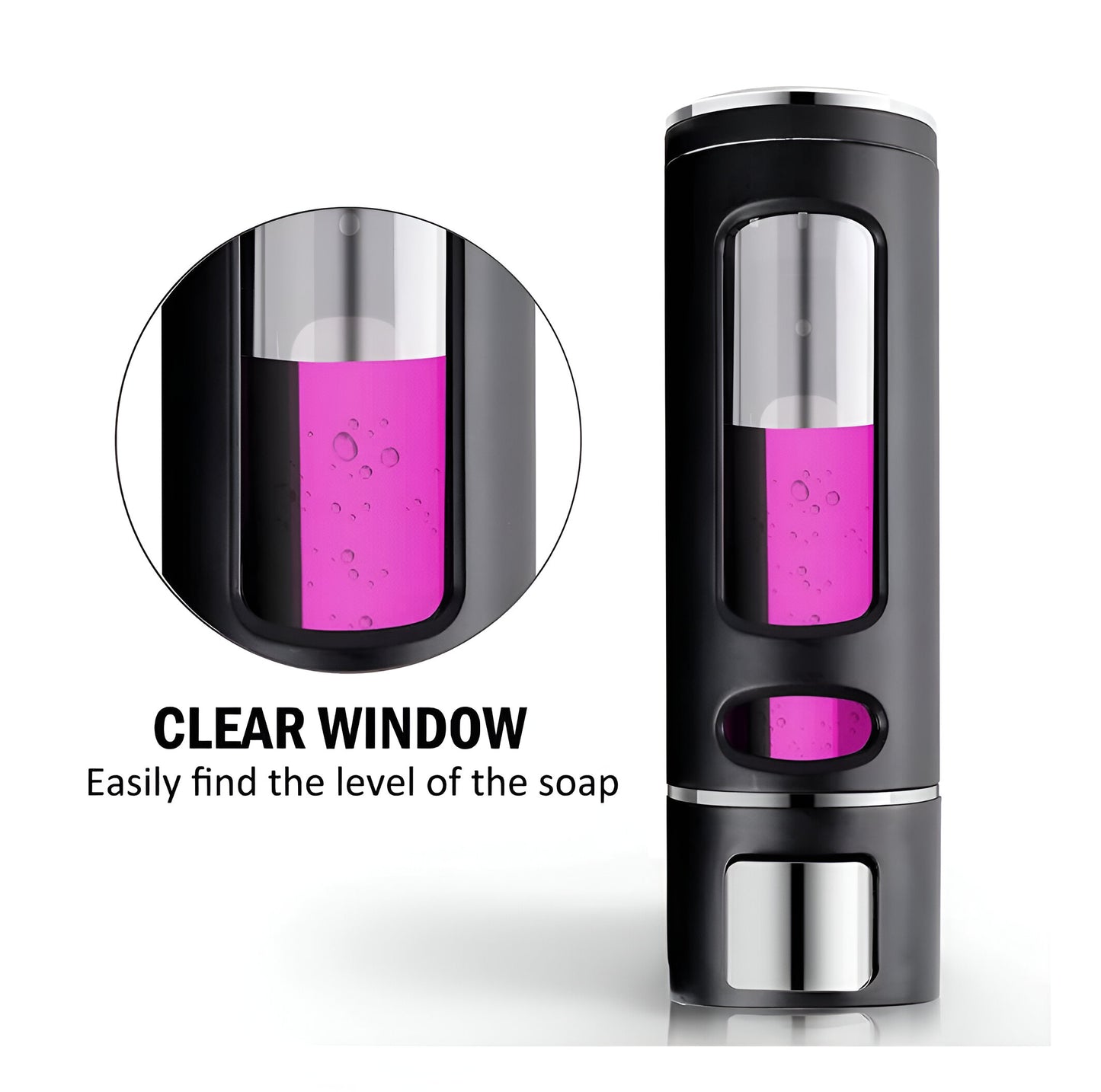 Wall-Mounted 400ml Soap/Sanitizer Dispenser – Capsule Black