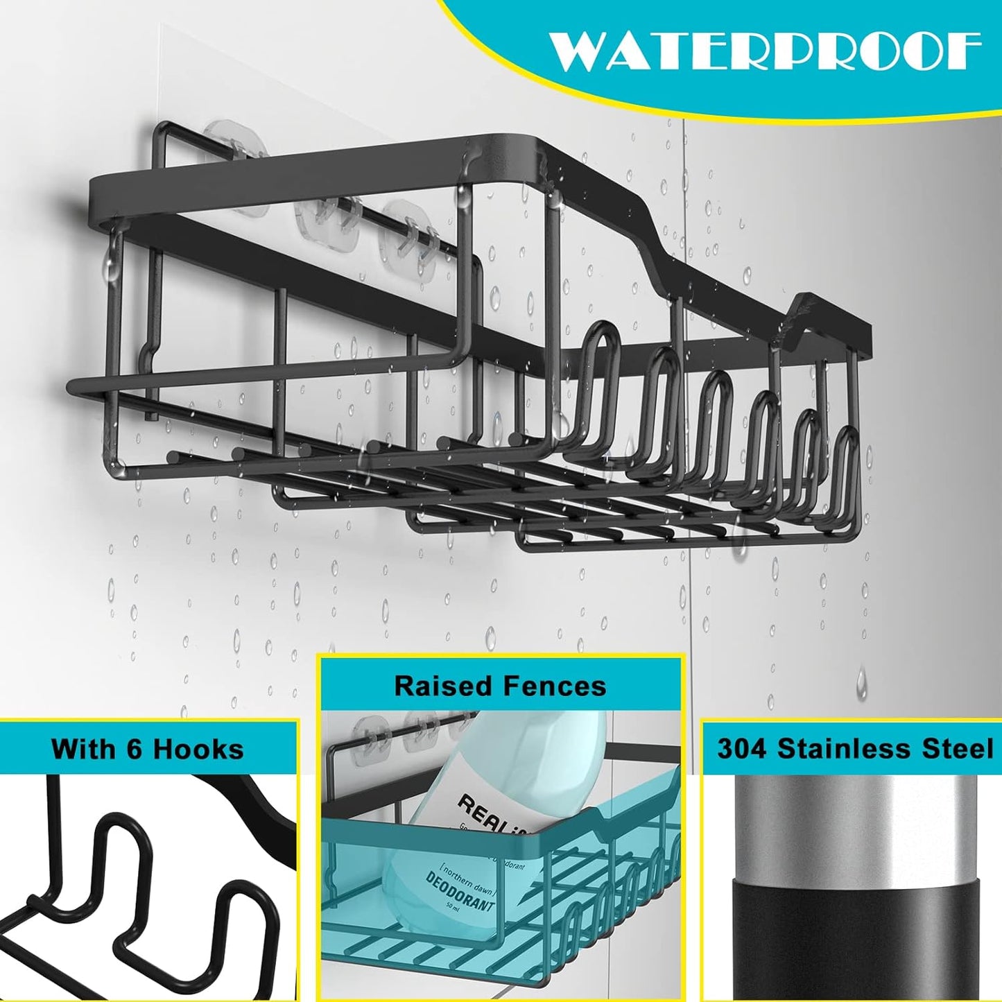 Self-Adhesive No-Drill Heavy-Duty Bathroom Shelf