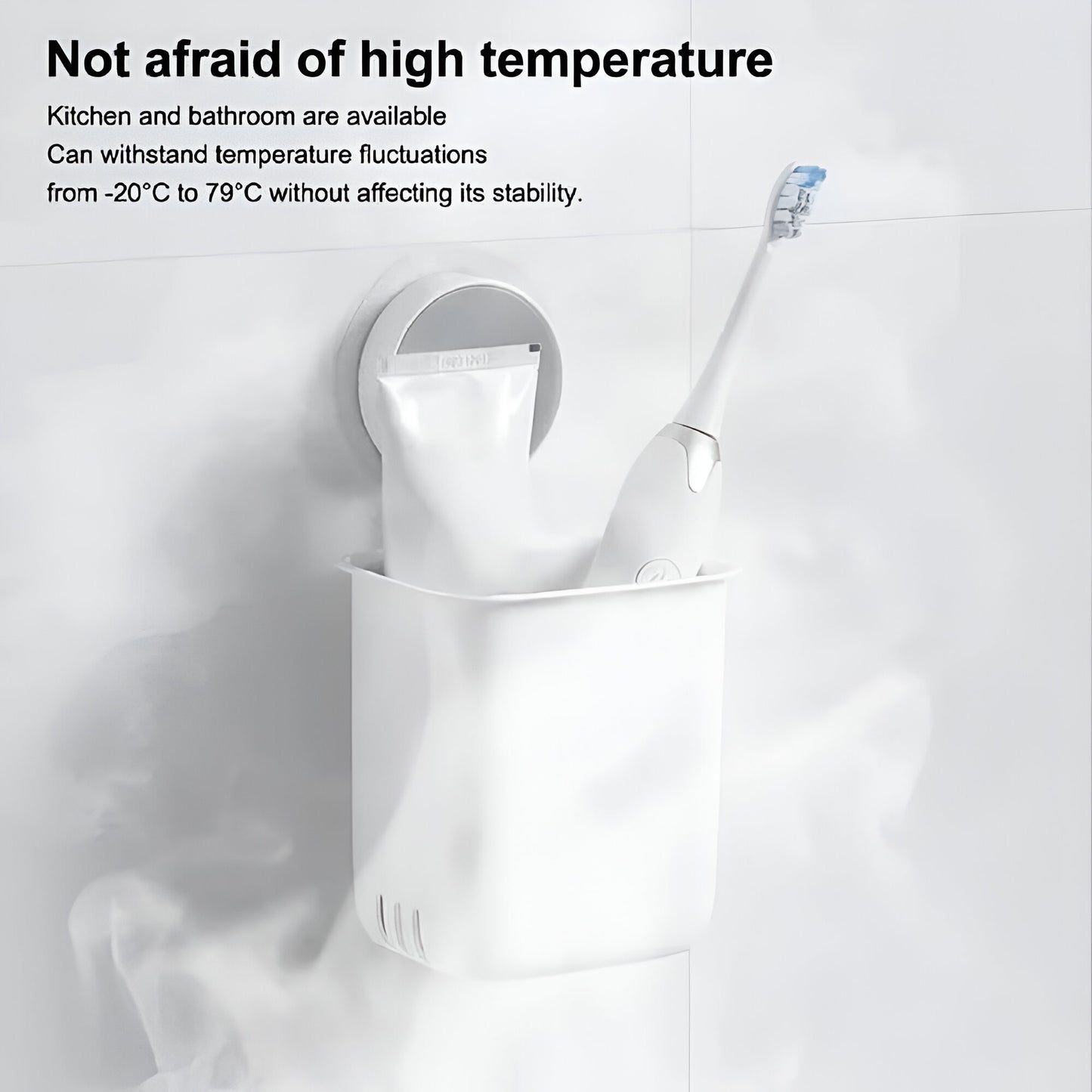 Self-Adhesive Wall-Mount Toothbrush & Accessory Organizer