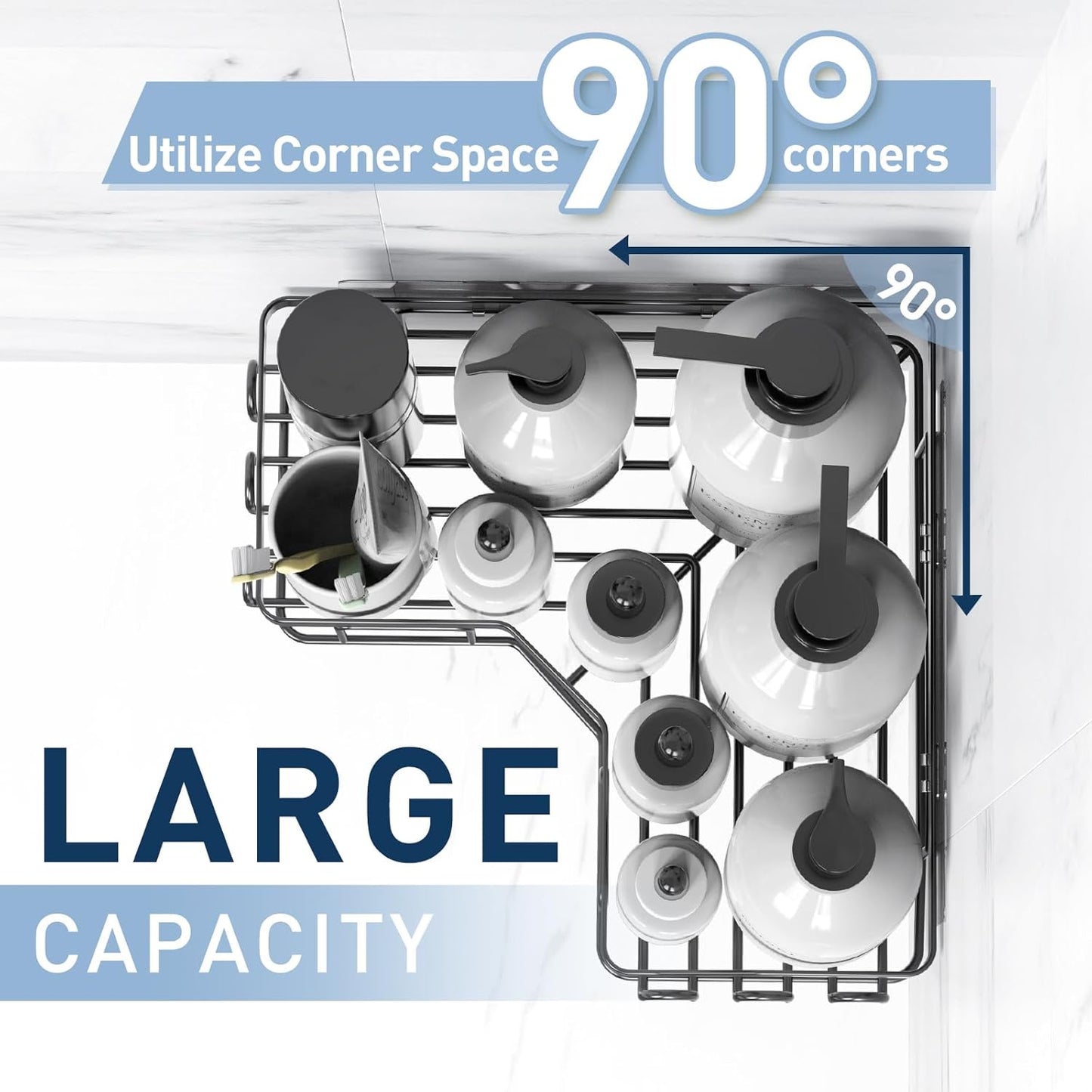 Corner Shower Caddy 3 Pack,Adhesive Shower Organizer for Bathroom Storage&Home Decor&Kitchen