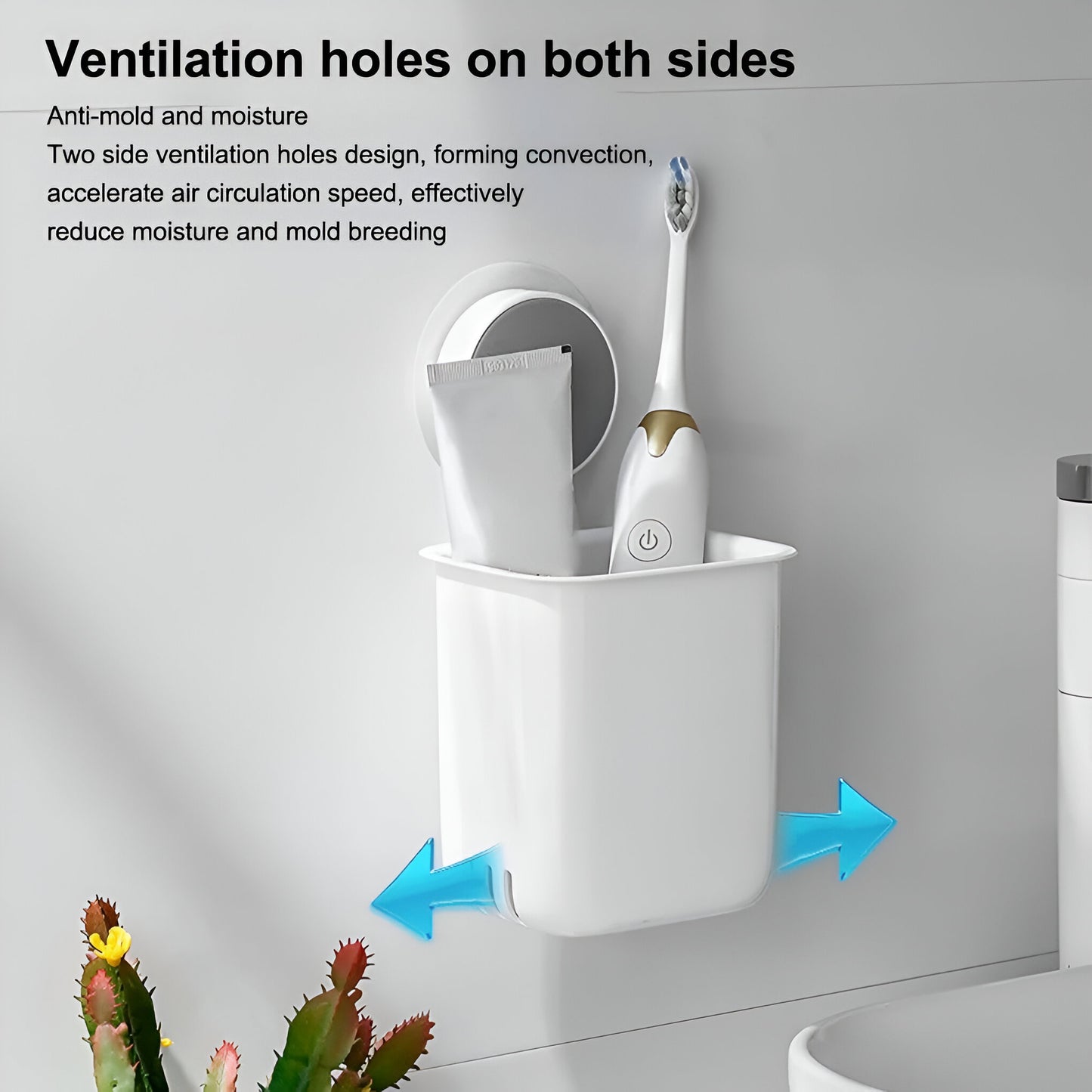 Self-Adhesive Wall-Mount Toothbrush & Accessory Organizer