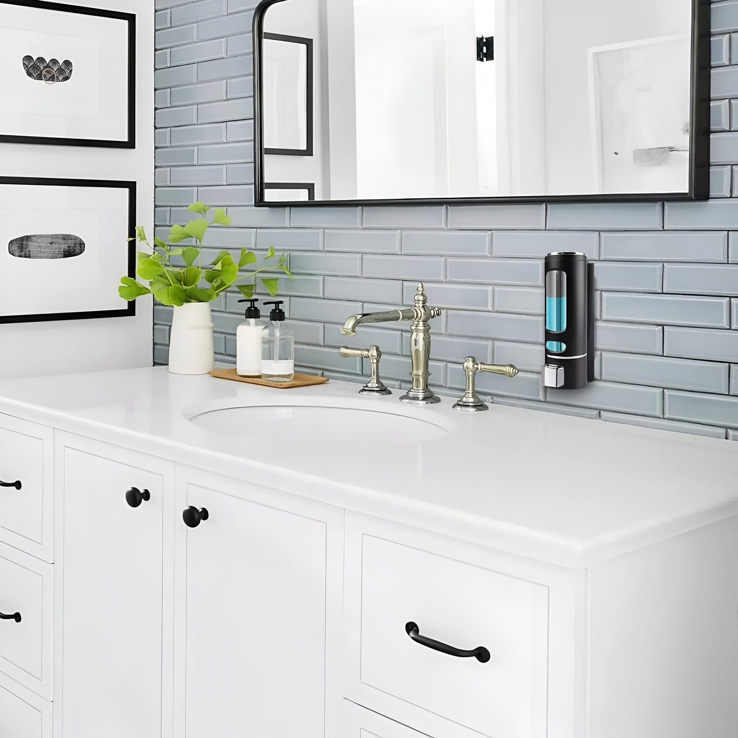 Wall-Mounted 400ml Soap/Sanitizer Dispenser – Capsule Black