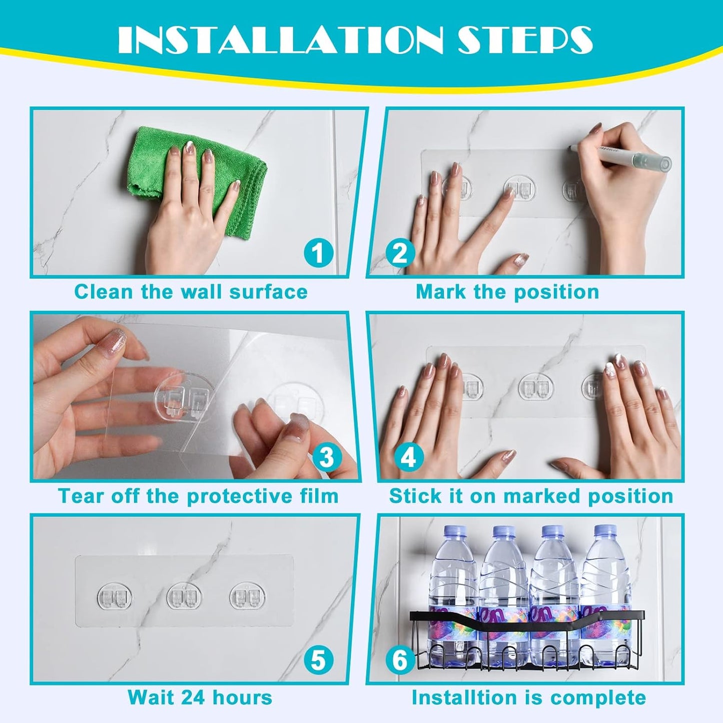 Self-Adhesive No-Drill Heavy-Duty Bathroom Shelf