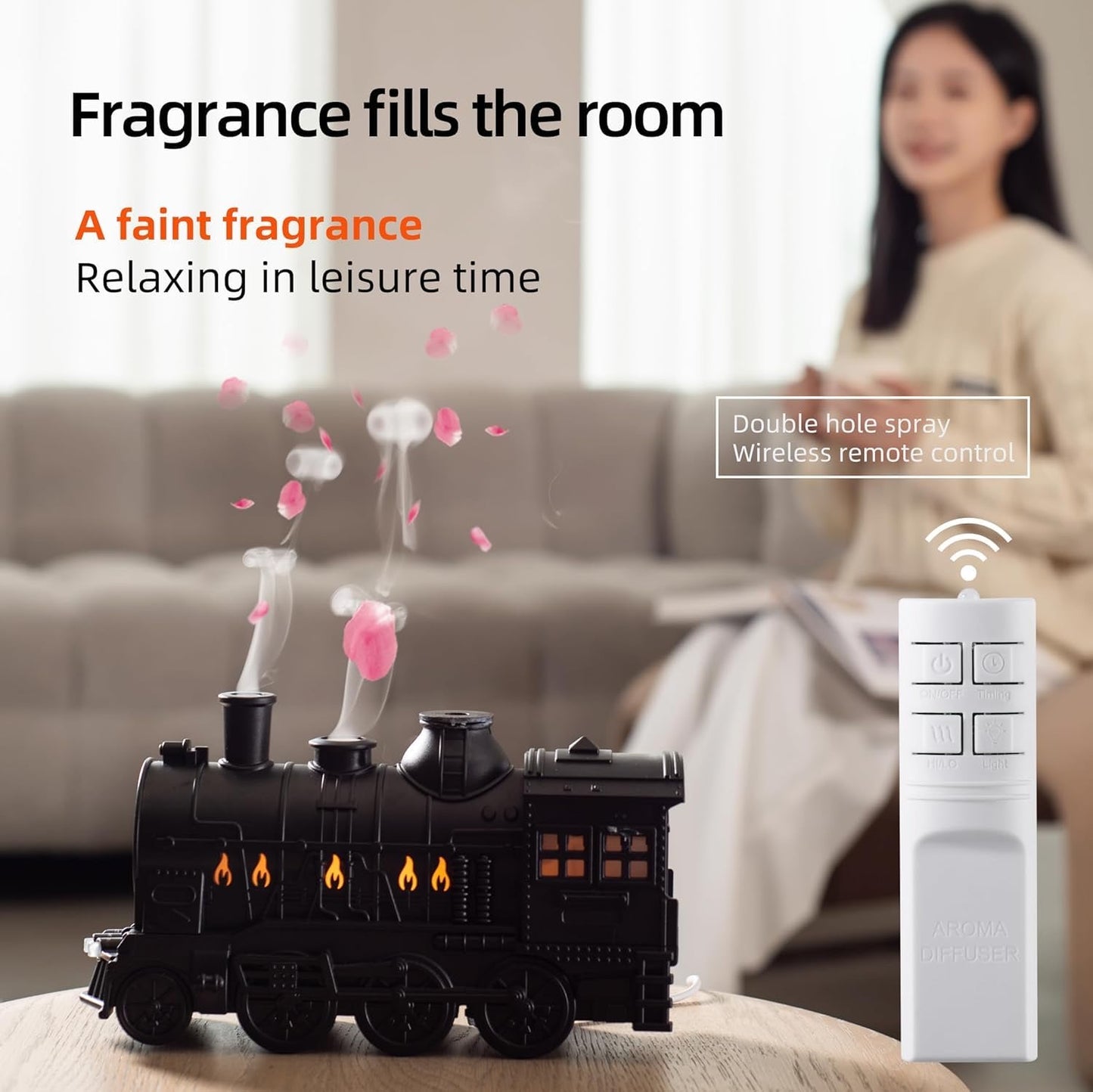 Retro Train Essential Oil Diffuser Humidifier