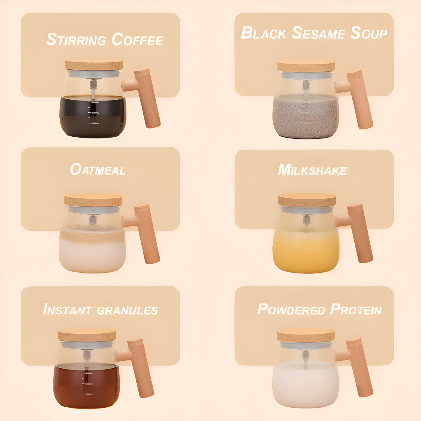 Self Stirring Electric Glass Mixing Mug