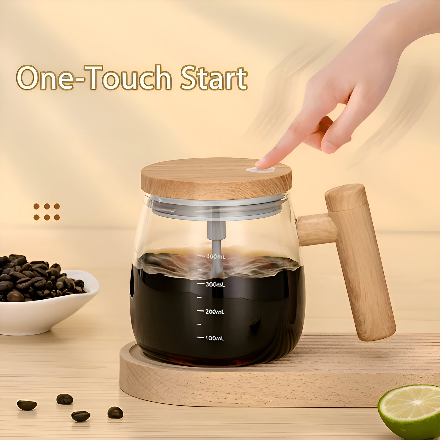 Self Stirring Electric Glass Mixing Mug