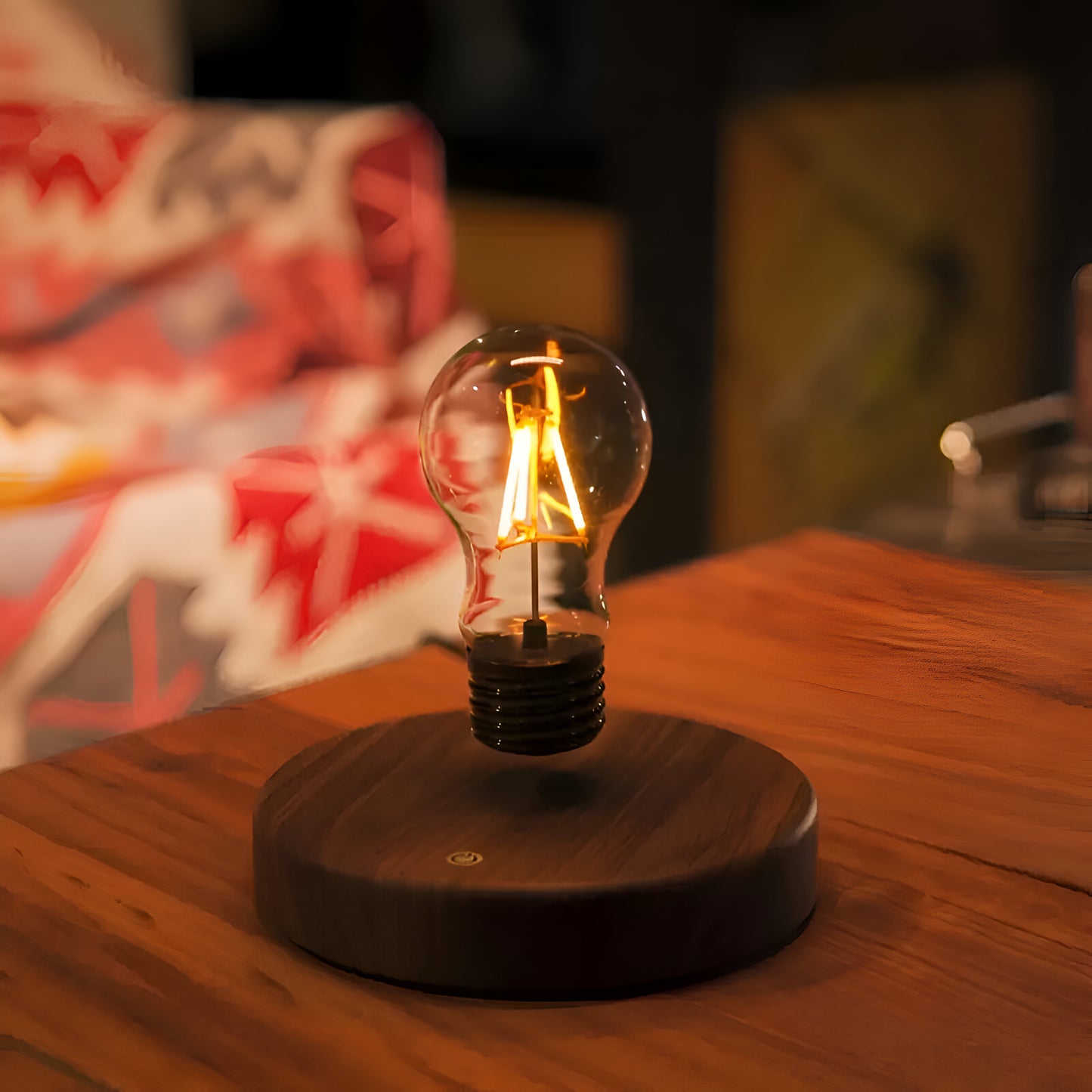 Plastic Magnetic Levitating Floating Light Bulb Warm Yellow LED Table Light For Room Office