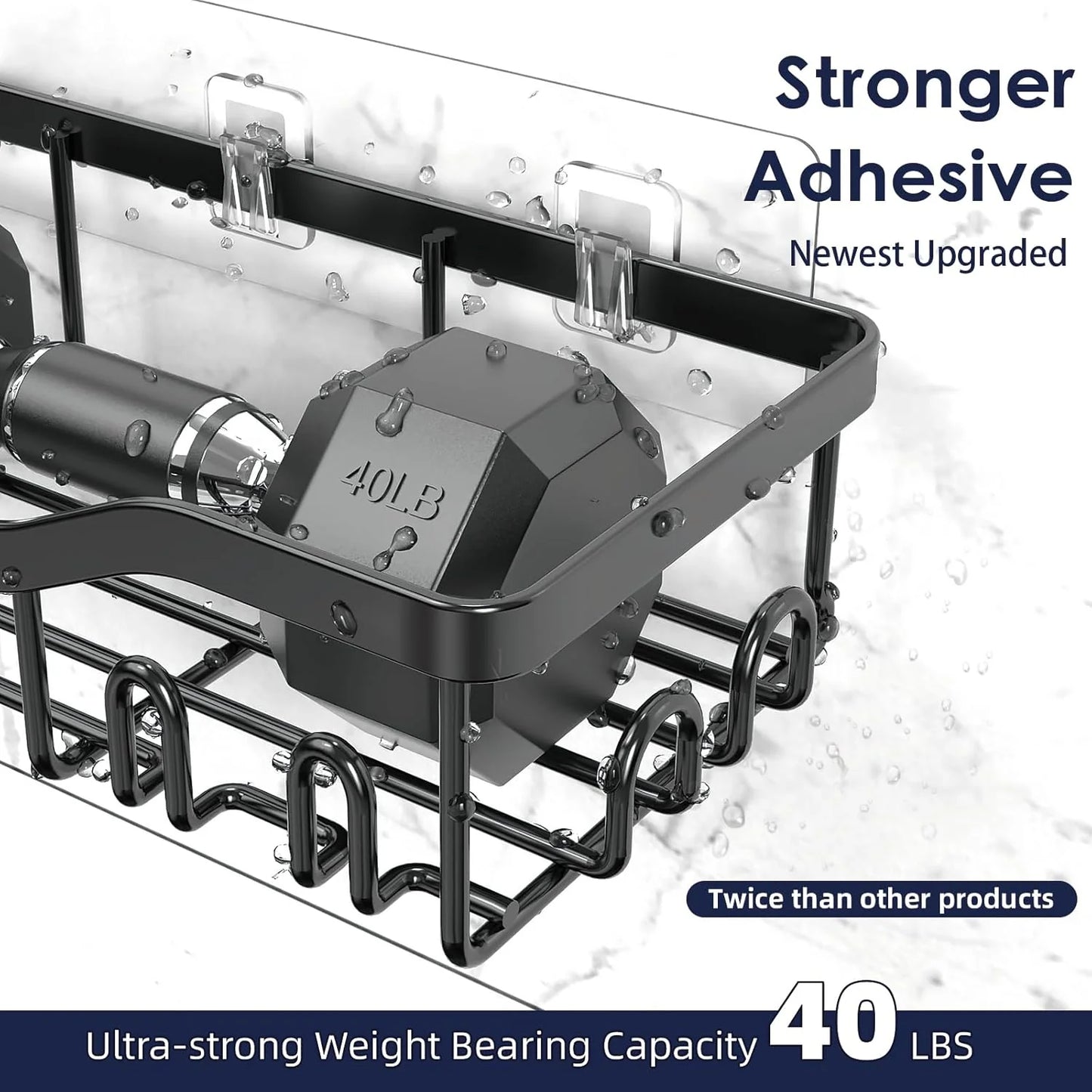 Self-Adhesive No-Drill Heavy-Duty Bathroom Shelf