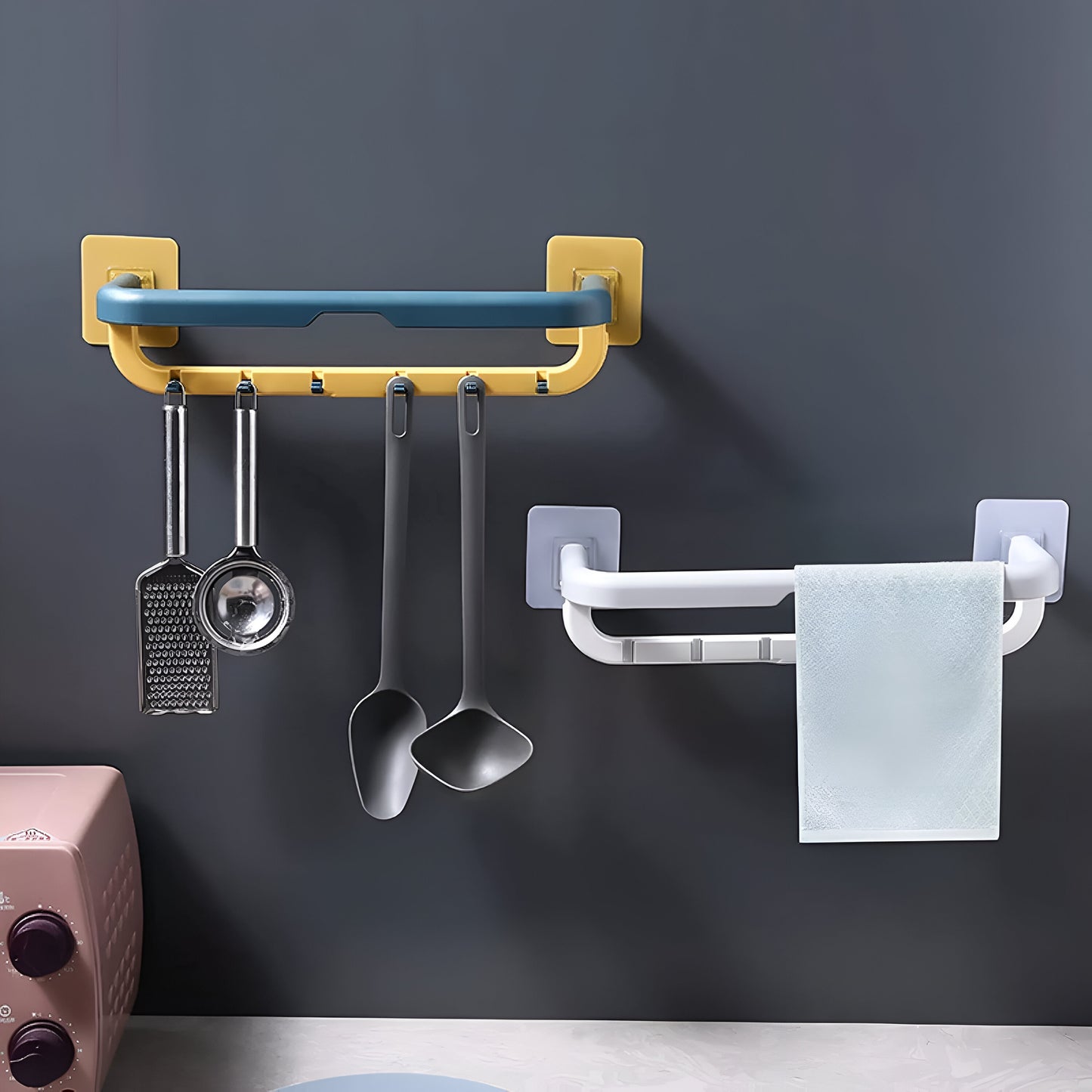 Double-Layer Wall Towel Rack/Rod for Bathroom & Kitchen