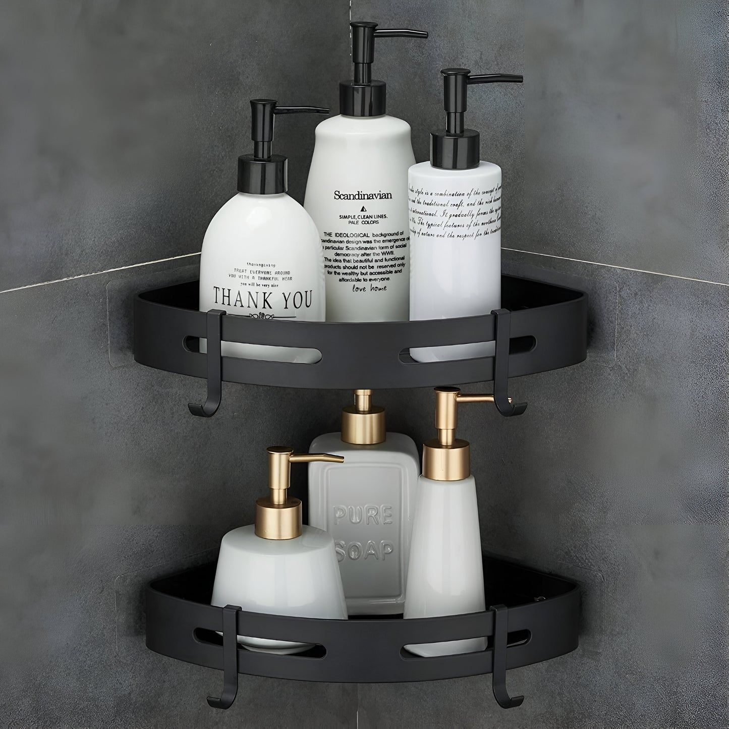 Aluminium Self-Adhesive Corner Shelf for Bathroom (Queen Size)