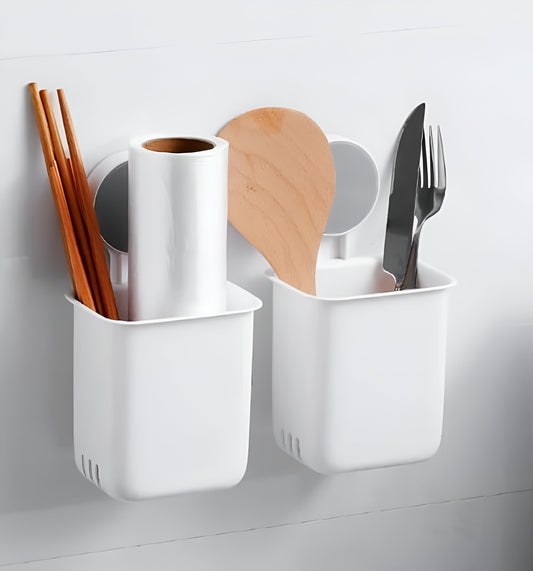 Self-Adhesive Wall-Mount Toothbrush & Accessory Organizer