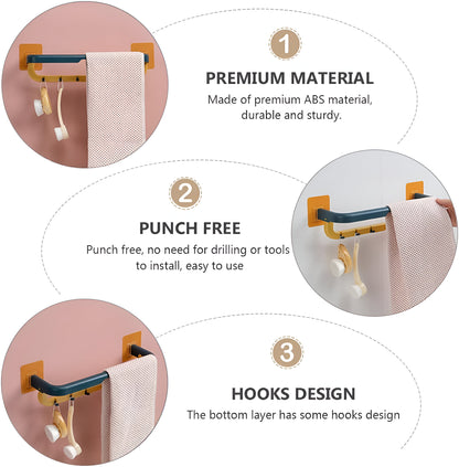 Double-Layer Wall Towel Rack/Rod for Bathroom & Kitchen