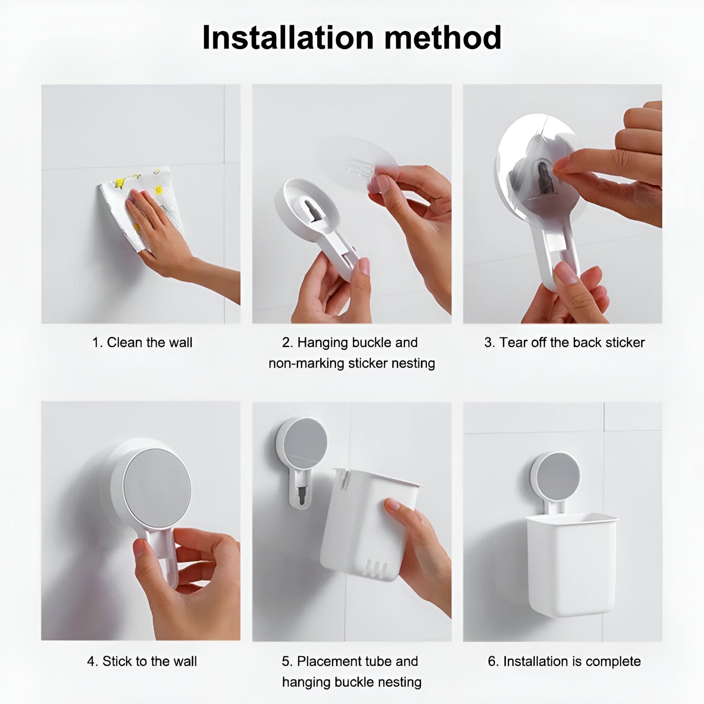 Self-Adhesive Wall-Mount Toothbrush & Accessory Organizer