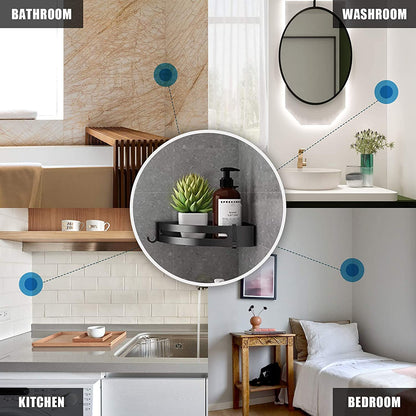 Aluminium Self-Adhesive Corner Shelf for Bathroom (Queen Size)