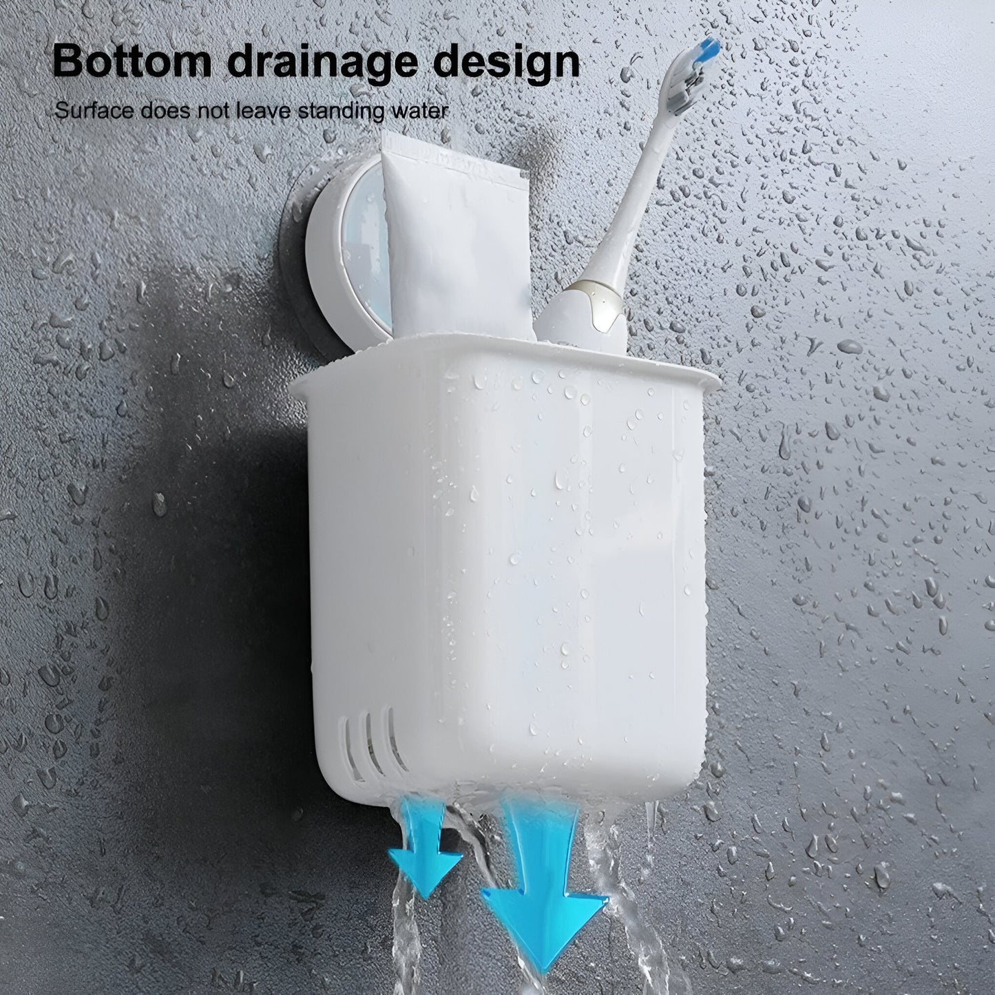 Self-Adhesive Wall-Mount Toothbrush & Accessory Organizer