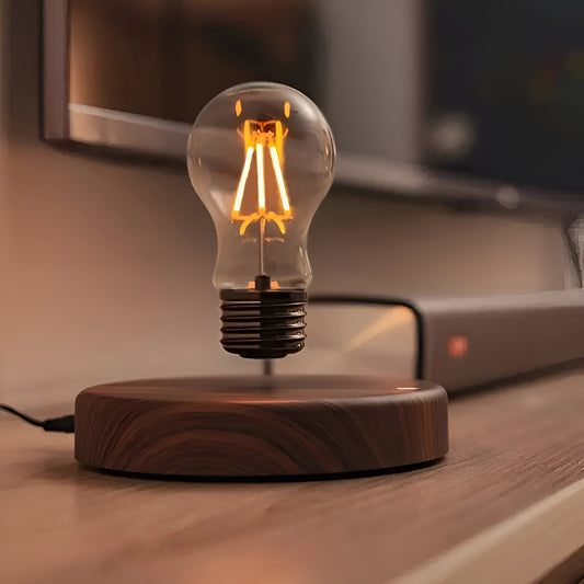 Plastic Magnetic Levitating Floating Light Bulb Warm Yellow LED Table Light For Room Office